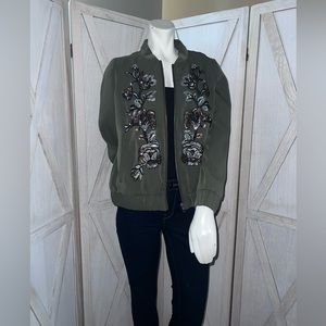 Chico’s Green Bomber Jacket